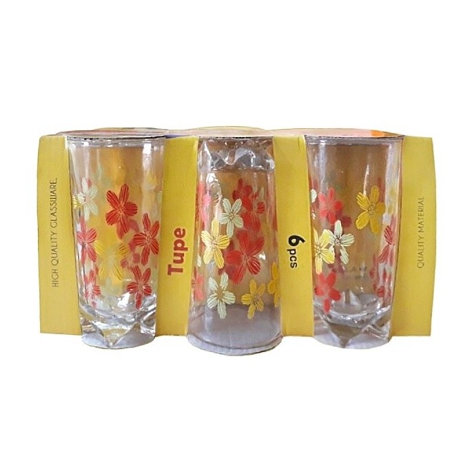 Vasos cristal 6U 12cm كأس الزجاج