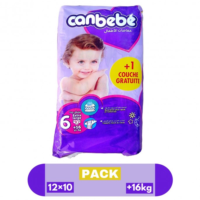 Pack 12x8 Pcs Pañales CANBEBE talla 5, 11-25 kg كرطون كانبيبي مرحلة الخامسة