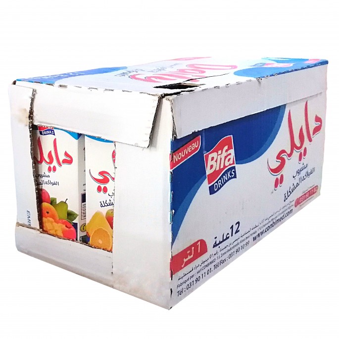 Pack 12 × 1L Zumos Cocktail de frutas Daily عصير دايلي 1ل