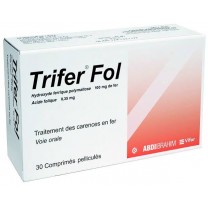 Trifer  Fol ( Hierro 100mg + Acido folico0.35mg)  30 comprimidos