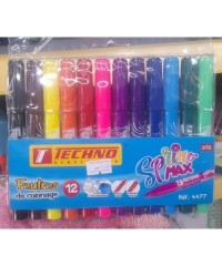 Rotuladores 12 colores TECHNO