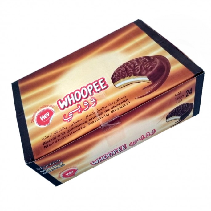 Galletas crema malvavisco cubiertas de chocolate WHOOPEE 24u 600g